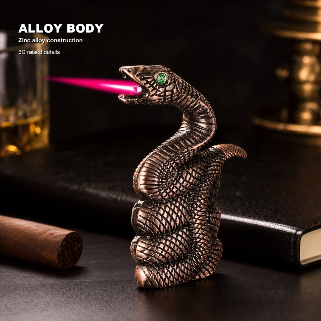 Snake shaped torch lighter alloy body