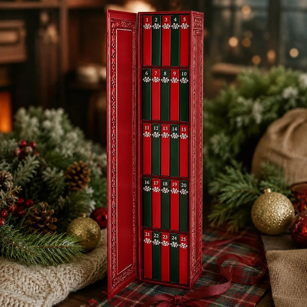 25-Day Mini Book Ornament Advent Calendar for Book Lovers, 25 Mini Book Christmas Countdown Decorations