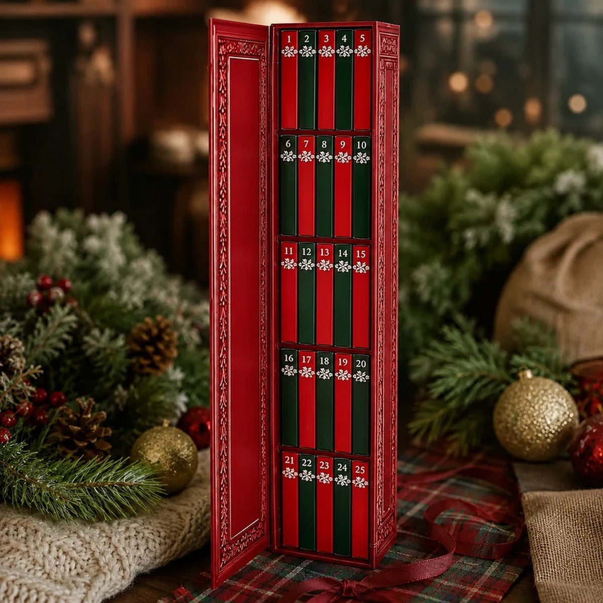 25-Day Mini Book Ornament Advent Calendar for Book Lovers, 25 Mini Book Christmas Countdown Decorations