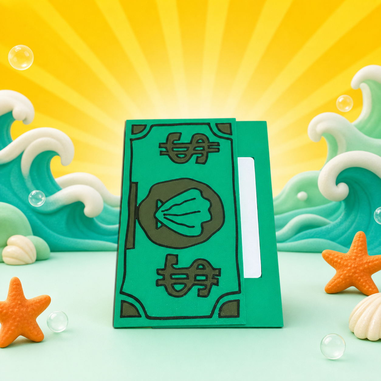 Shell Dollar Tap-to-Pay Card Holder, 3D Printed Contactless Credit Card Holder