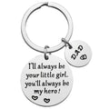 Father's Day Dad keychain with little girl message and DAD charm