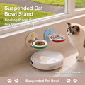 2-in-1 Wall-Mounted & Freestanding Cat Bowl Stand – Foldable Pet Feeder with Removable Bowl, Suction Mount & 19 cm Anti-Tip Base