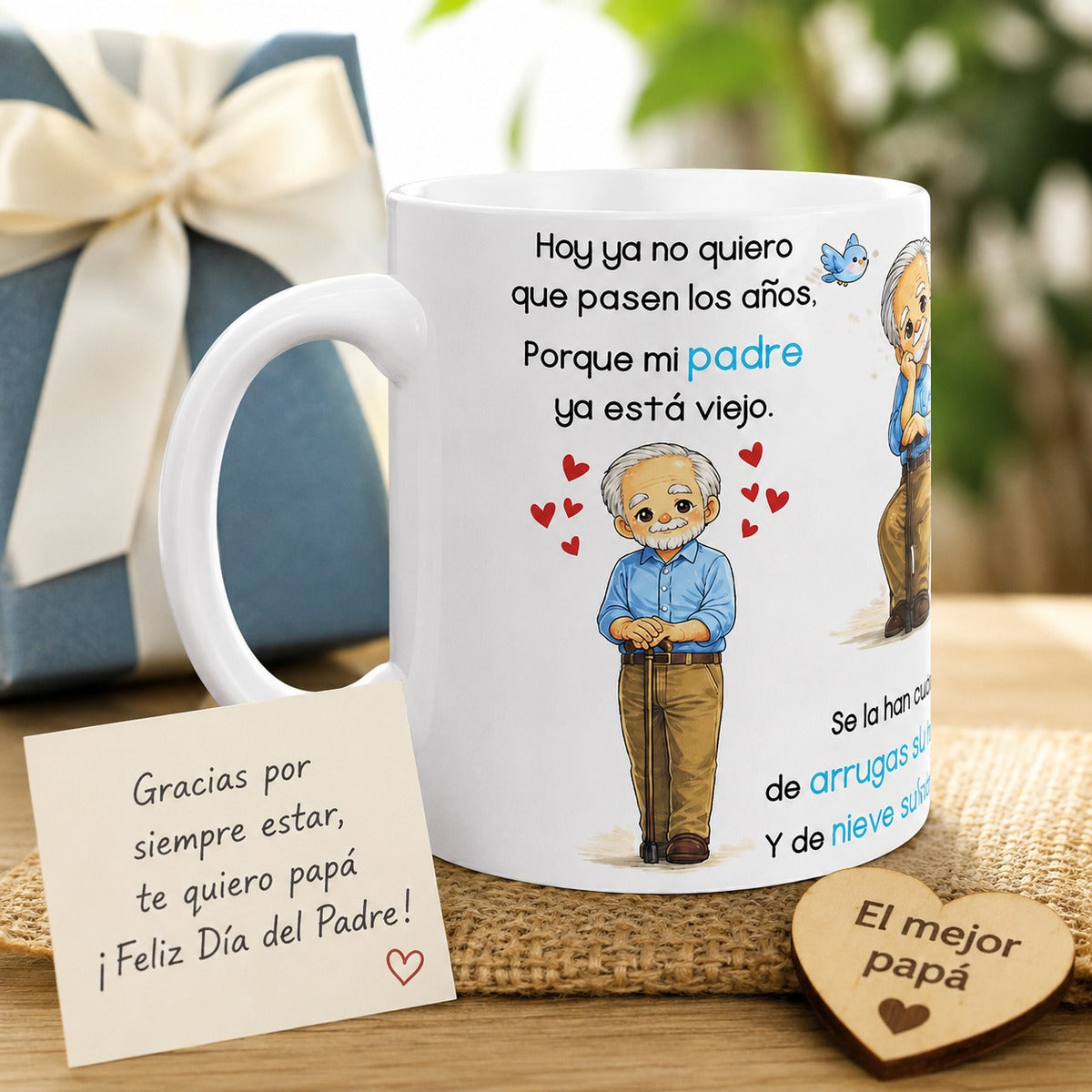 Spanish Father's Day Papa mug gift scene with card styling
