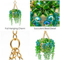 Succulent bead hanging car charm detail collage