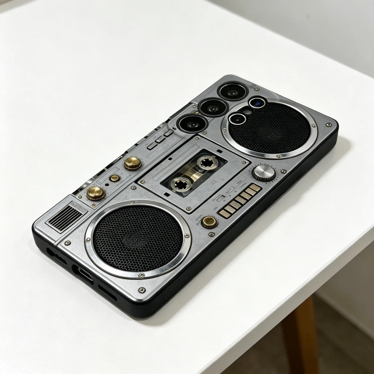 Retro Boombox Cassette Player Pattern Phone Case For Samsung Galaxy