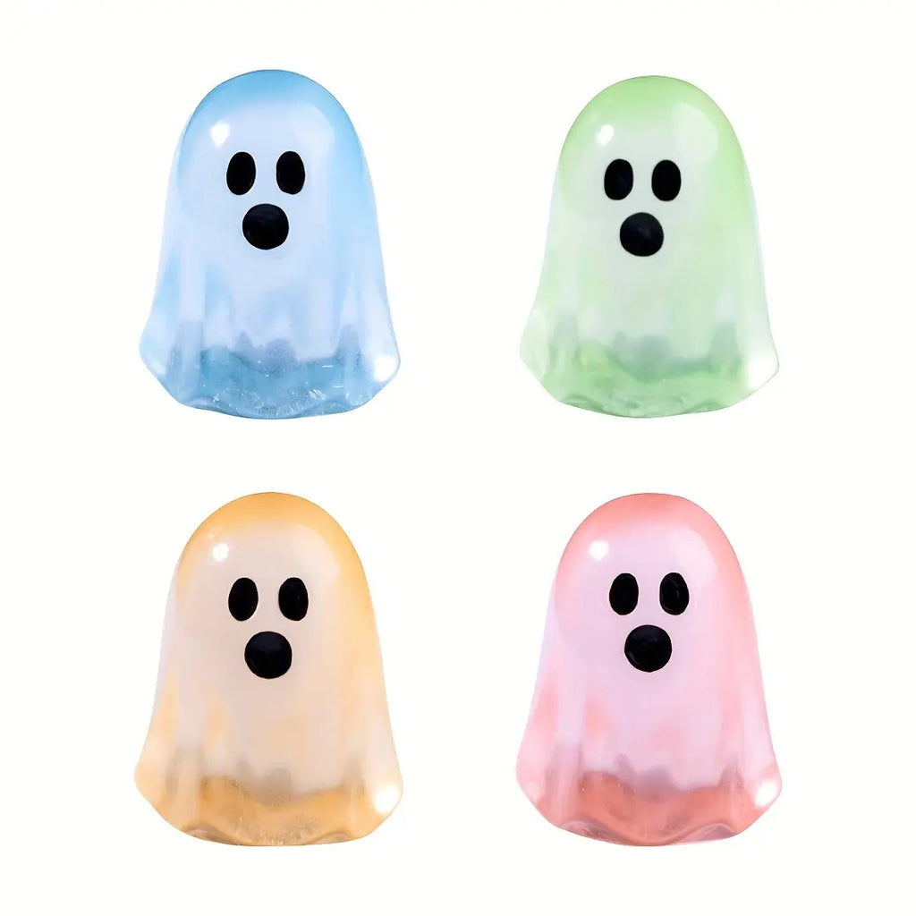 Random Glow-in-the-Dark Mini Ghost Figurines, Cute Halloween Resin Decorations for DIY Crafts & Micro Landscapes, 20/50PCS
