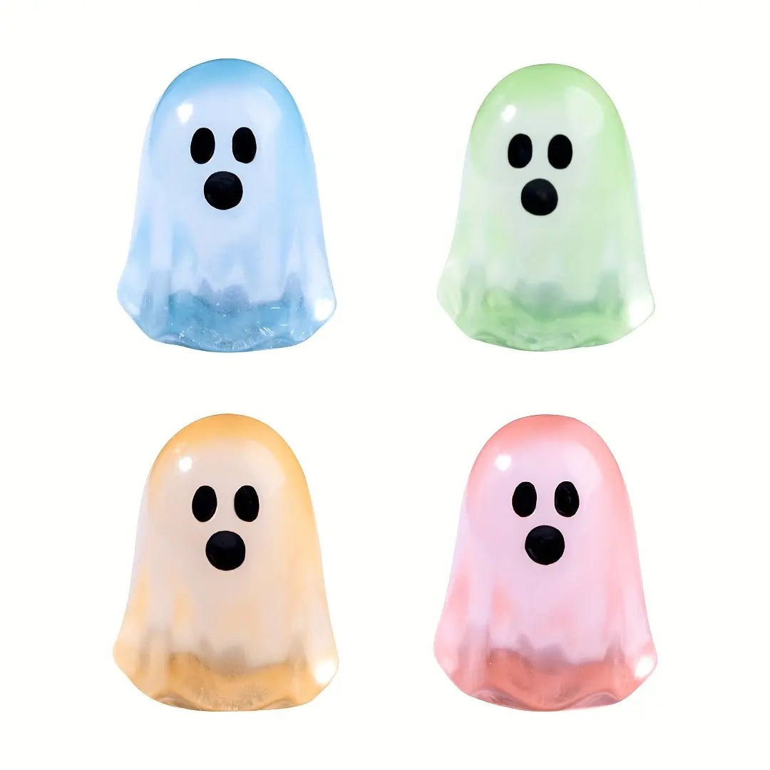 Random Glow-in-the-Dark Mini Ghost Figurines, Cute Halloween Resin Decorations for DIY Crafts & Micro Landscapes, 20/50PCS