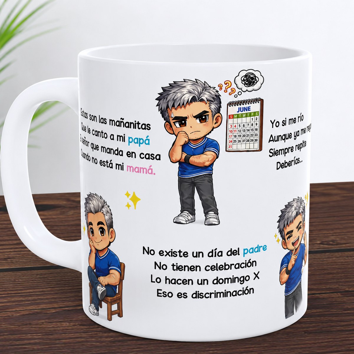 Spanish Papa family humor mug wraparound view