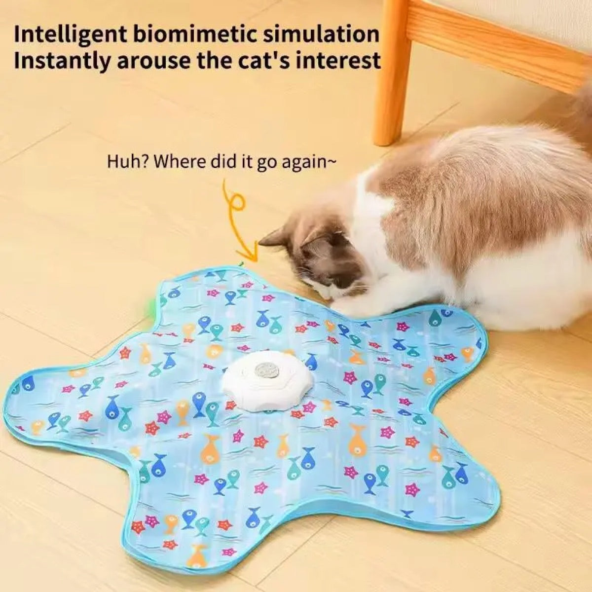 Jouet pour chat electrique rotatif a 5 cotes