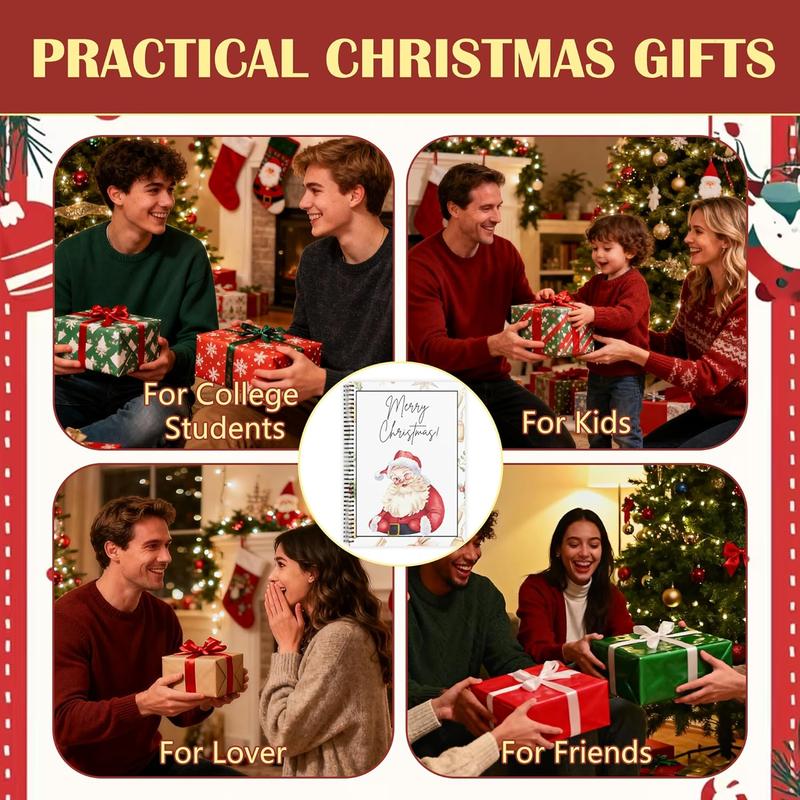 Colorful Spiral Bound Christmas Card Booklet - Surprises on Every Page, DIY Personalized Gift for Family, Collectible Xmas Greeting Card Book