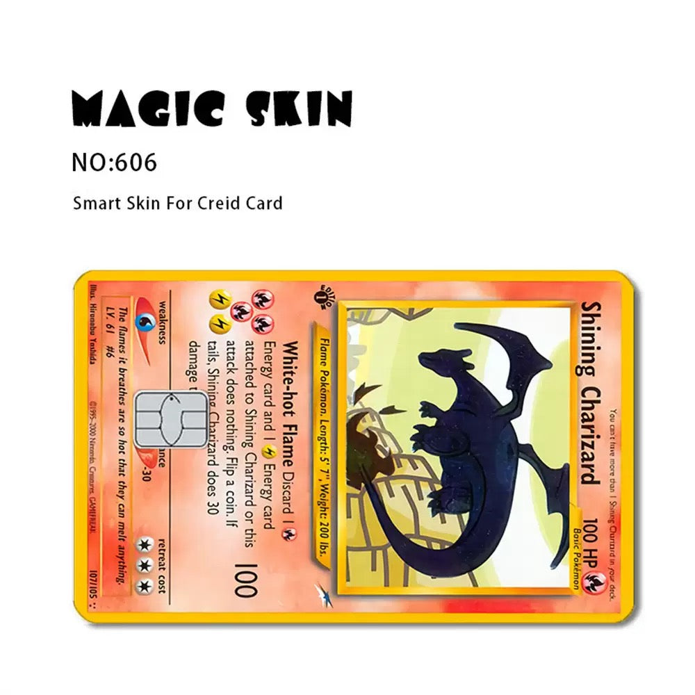 Fire Dragon Classic Card Skin Stickers – 1 Set (Front & Back), Decorative Credit & Debit Card Covers