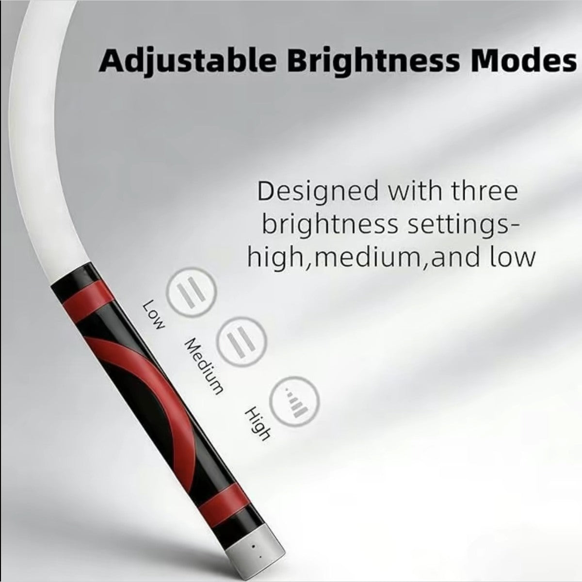 Bendable LED flashlight stick brightness modes