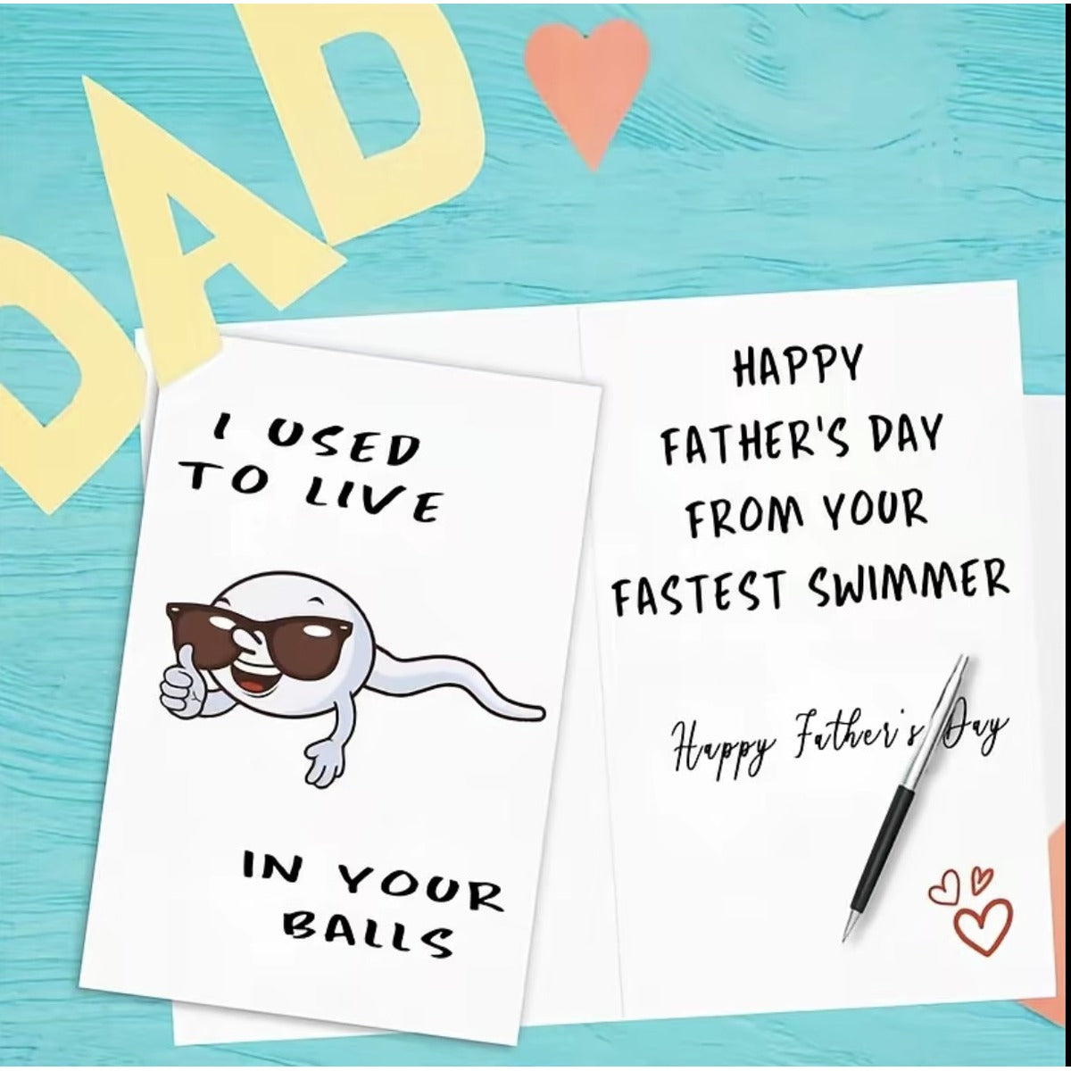 Funny Father's Day card front and inside message