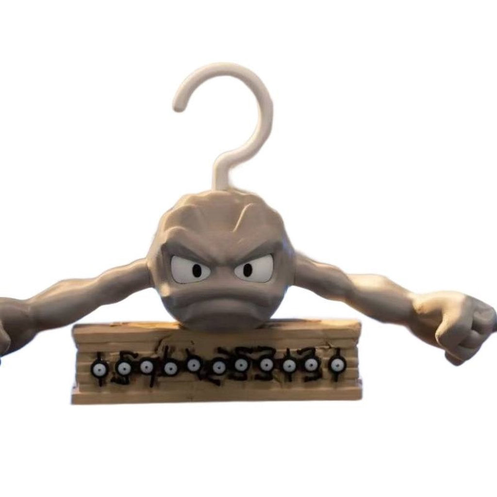 Cartoon rock character hook hanger on white background