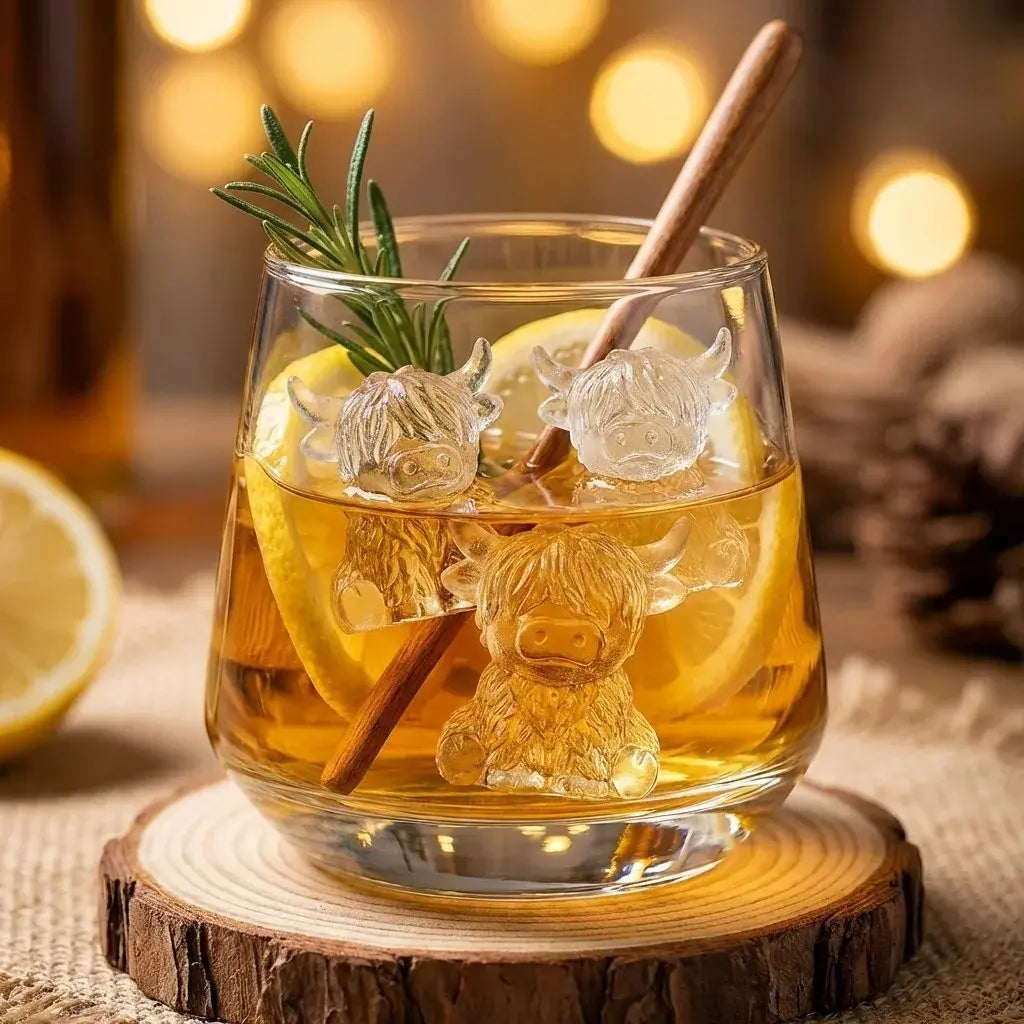 Mini Highland Cow Ice Cube Mold, Cute 3D Ice Cubes for Drinks, Parties, and Gifts, Perfect for Beverage Enhancements