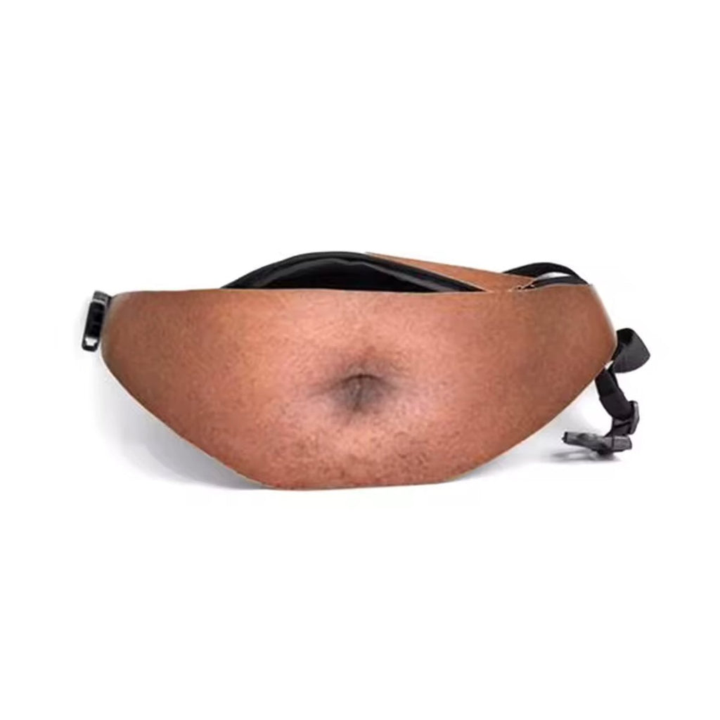 Funny Realistic Belly Stash Waist Pouch with Hidden Zipper