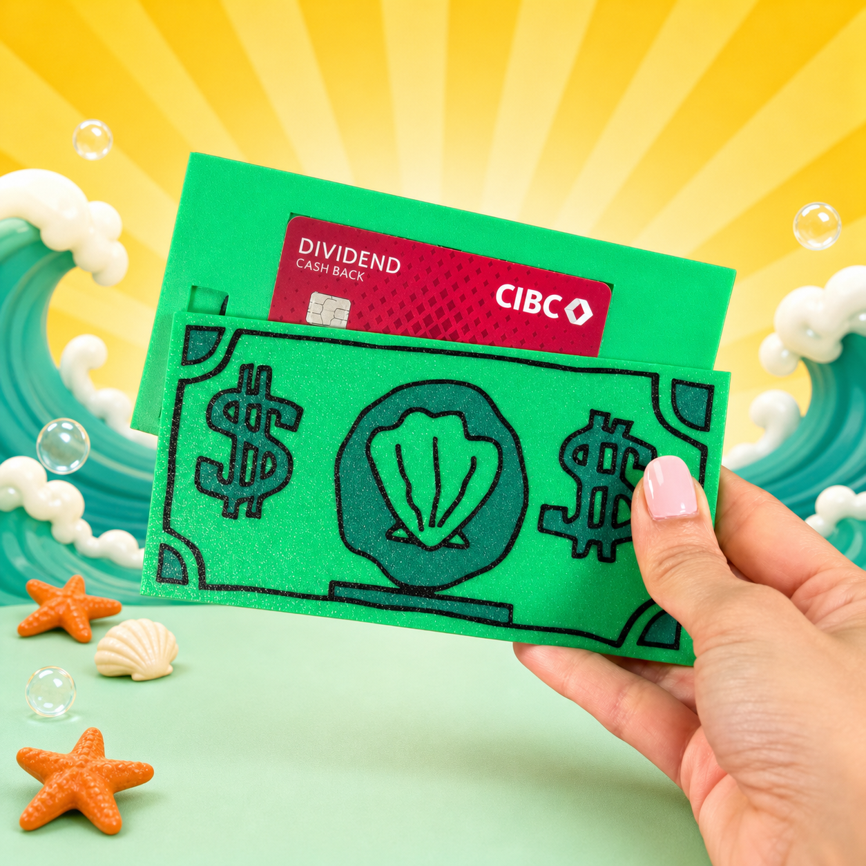 Shell Dollar Tap-to-Pay Card Holder, 3D Printed Contactless Credit Card Holder