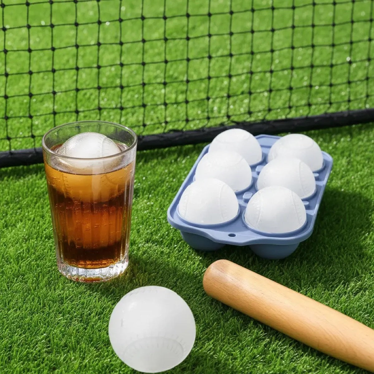 Moule a glacons baseball 3D en silicone, 6 cavites