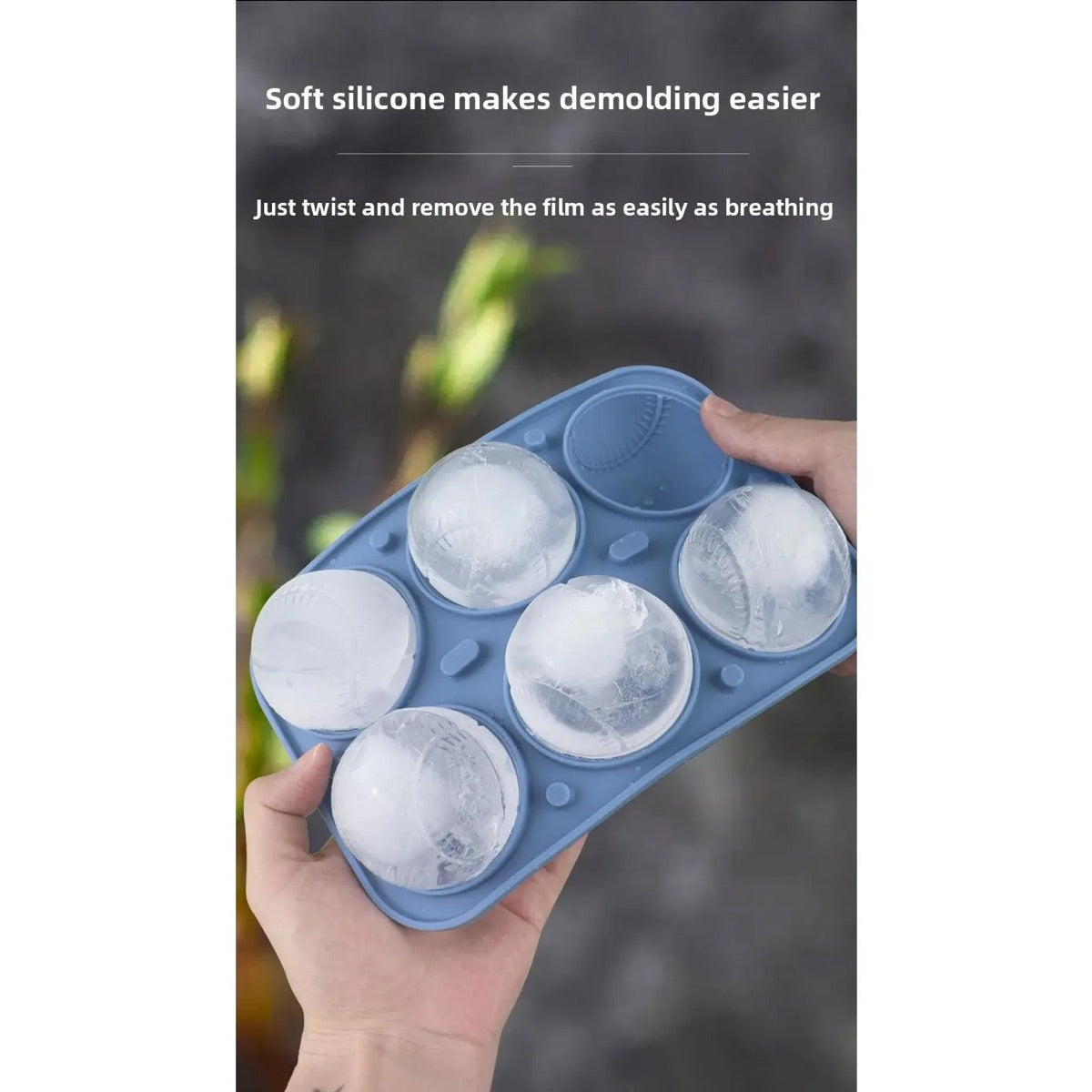 Molde de hielo de beisbol 3D de silicona, 6 cavidades
