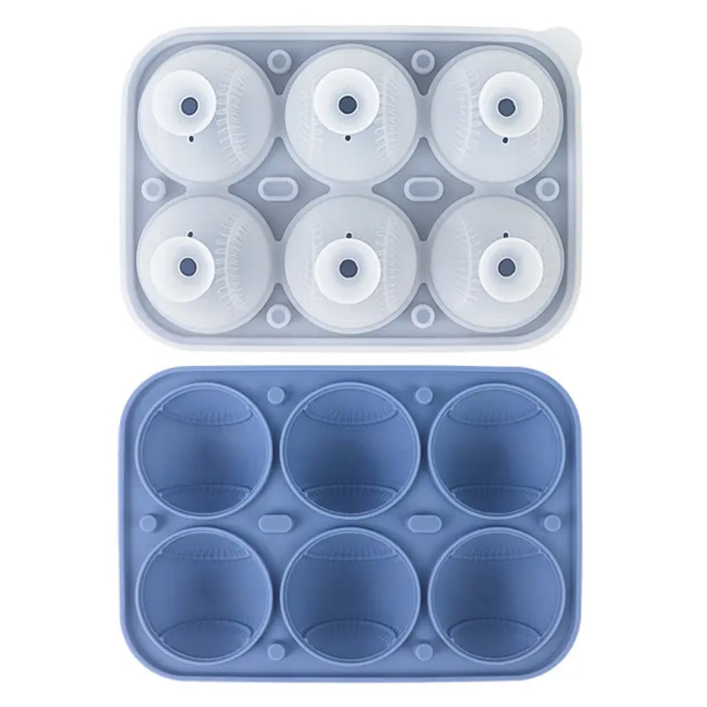 Molde de hielo de beisbol 3D de silicona, 6 cavidades