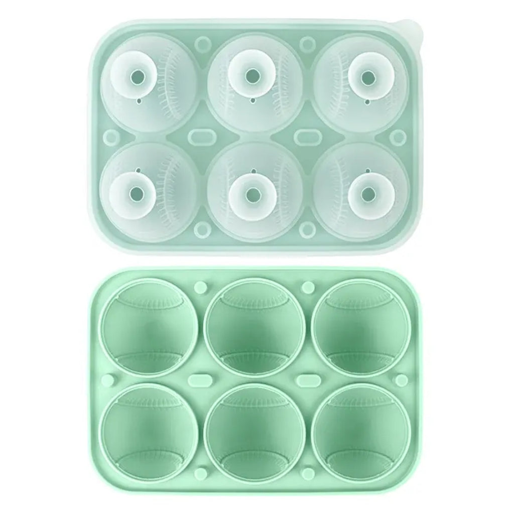 Molde de hielo de beisbol 3D de silicona, 6 cavidades