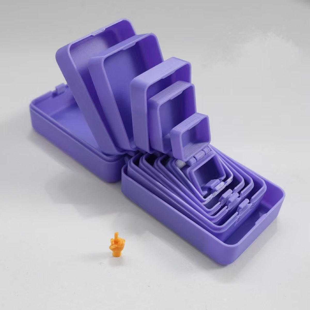 7-Layer 3D Printed Nesting Surprise Box with Hidden Middle Finger