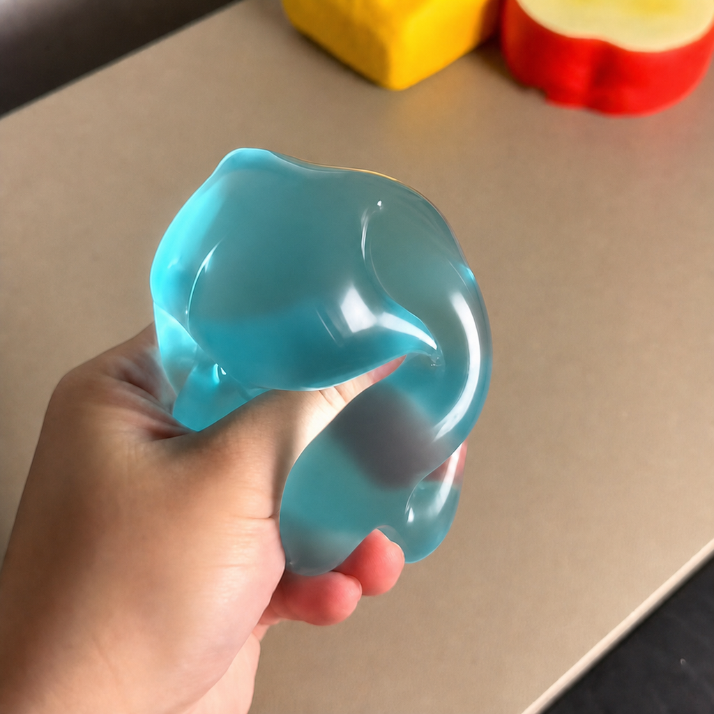 Squishy Coconut Oil Stress Ball Slow Rebound Sensory Squeeze Balls Crunchy Fidget Balls Gifts for Adults Help for Relax Focus Autism ADHD Portable Odorless Non-Sticky Easy to Clean(Pink)
