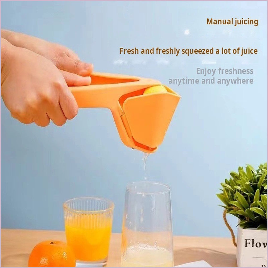 Manual citrus juicer fresh juice scene