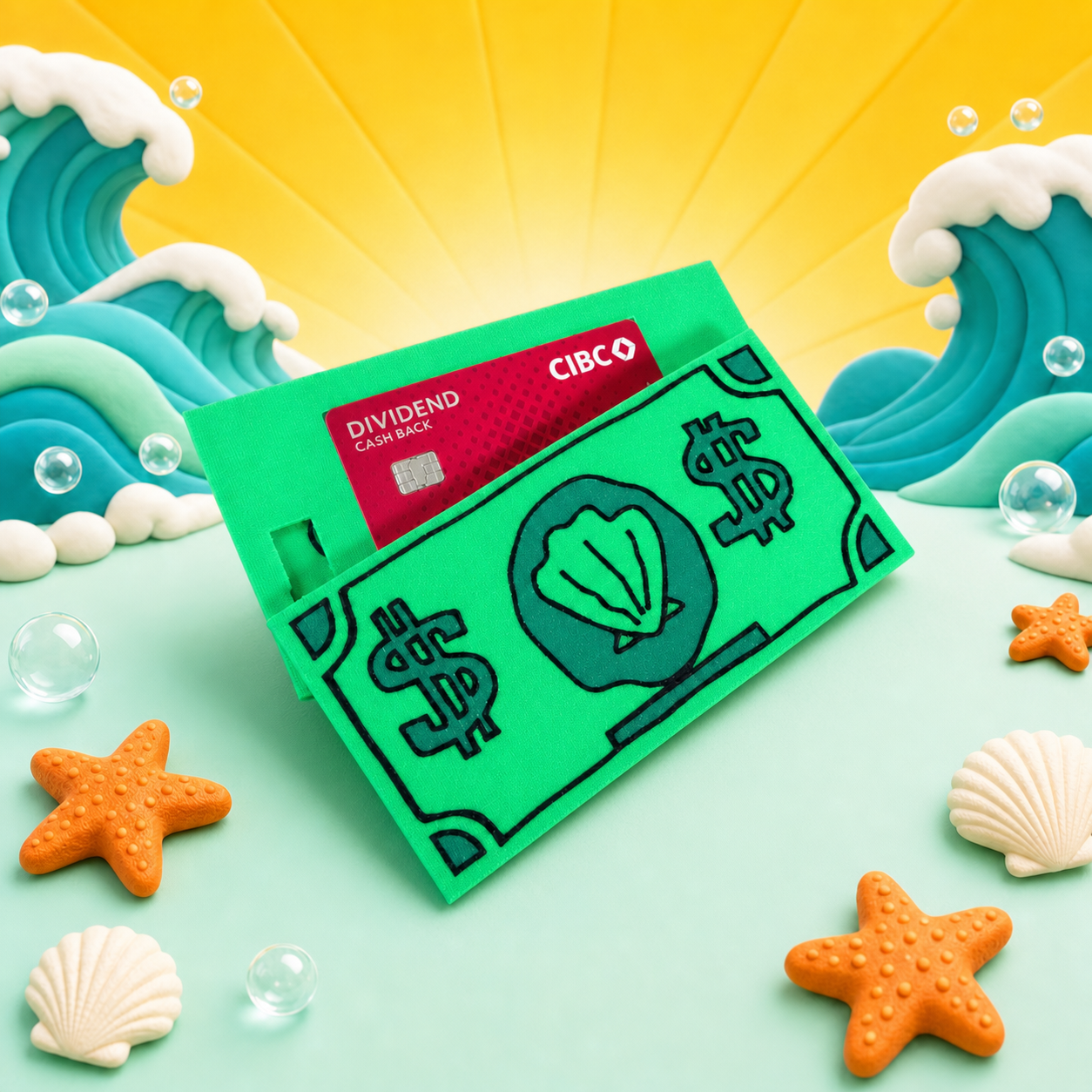 Shell Dollar Tap-to-Pay Card Holder, 3D Printed Contactless Credit Card Holder