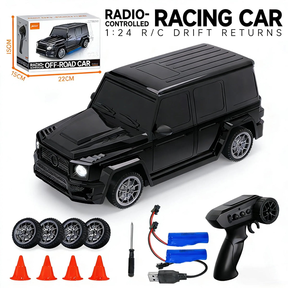 Voiture de course RC 1:24 avec acceleration proportionnelle