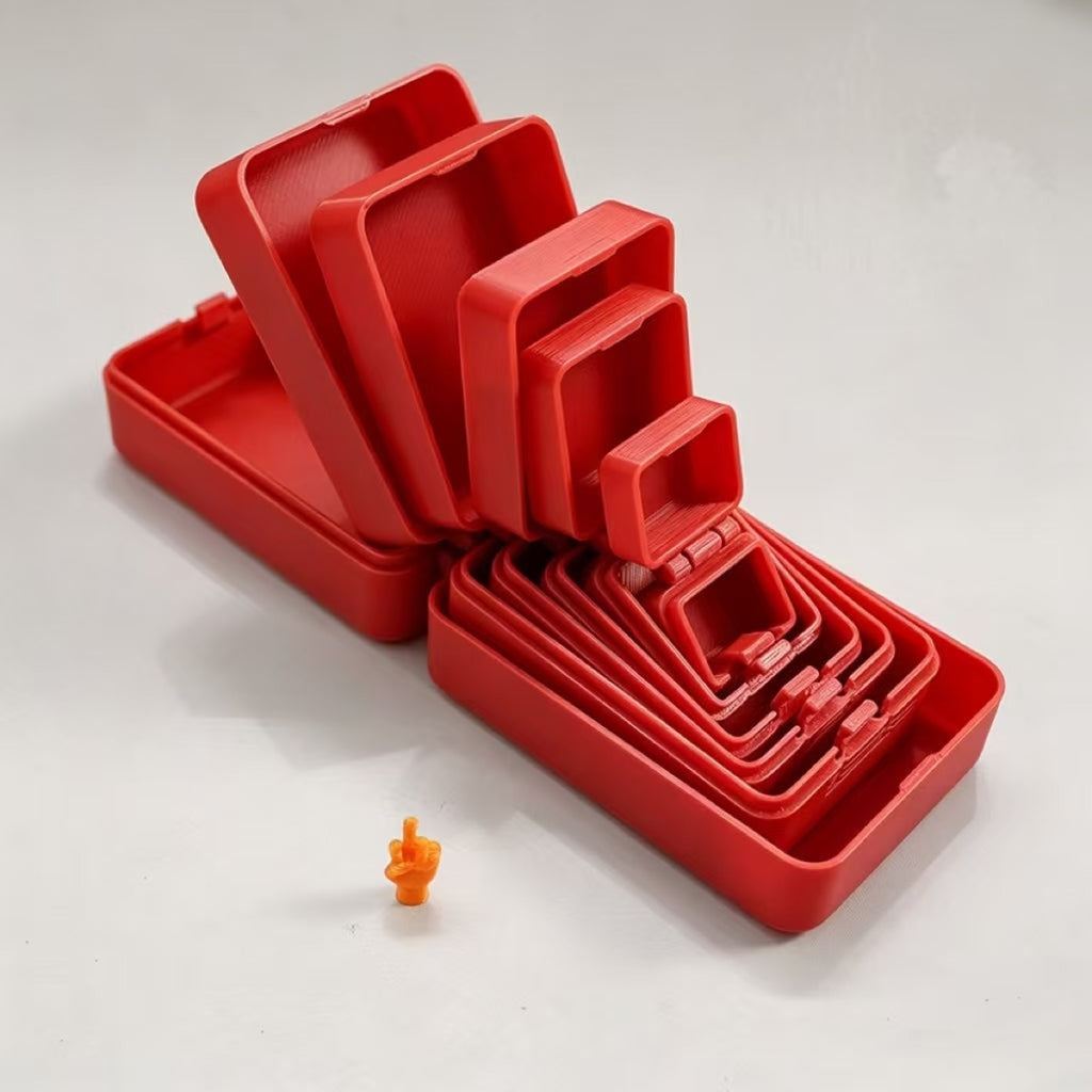 7-Layer 3D Printed Nesting Surprise Box with Hidden Middle Finger