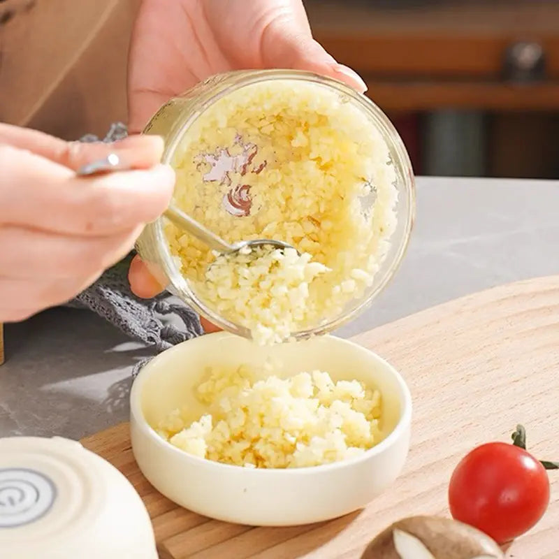 300ML Mini Electric Food Grinder with 4 Blades for Garlic, Chili, and Meat