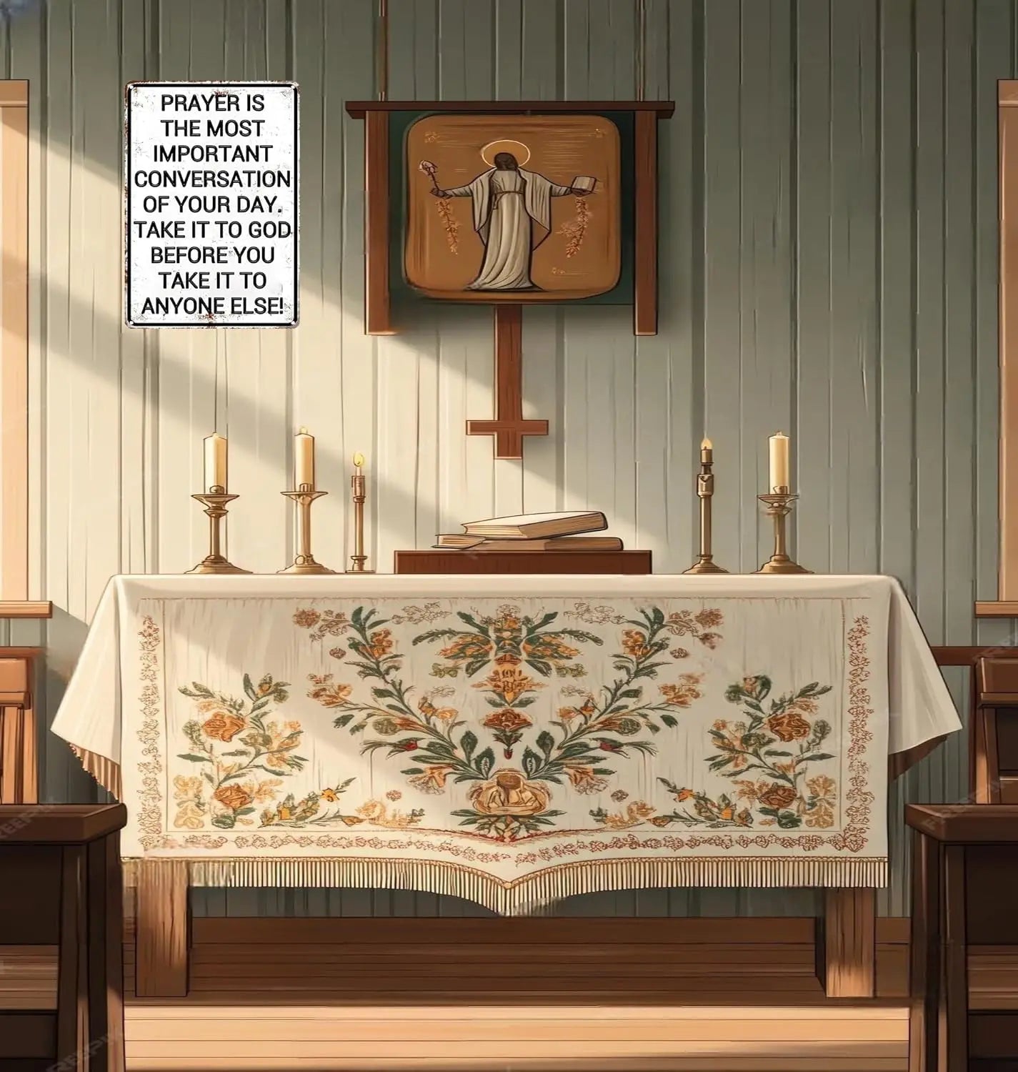 Christian Gifts for Men Women Prayer Is The Most Important Conversation of Your Day Vintage aluminum Sign Religious Metal Wall Art for Home Church Prayer Room Office Chapel Decor 8x12 Inch christian wall decor christian wall art religious wall art