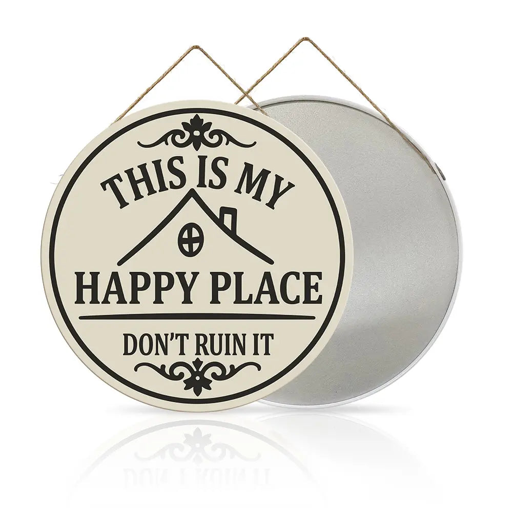 “Welcome to My Happy Place” Metal Sign - Multicolor Wall Art for Home & Office, Perfect Mother's Day Gift (8"/12")