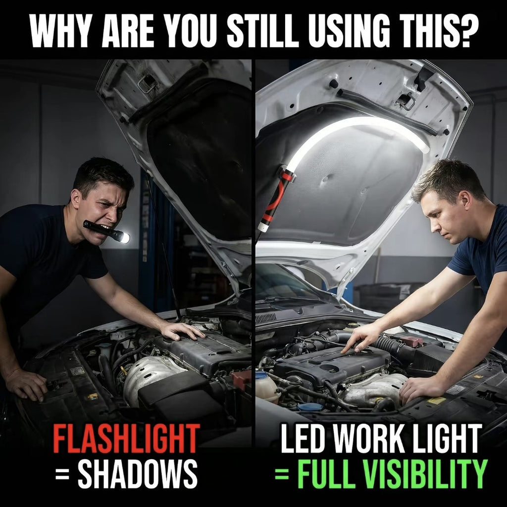 Bendable LED work light visibility scene