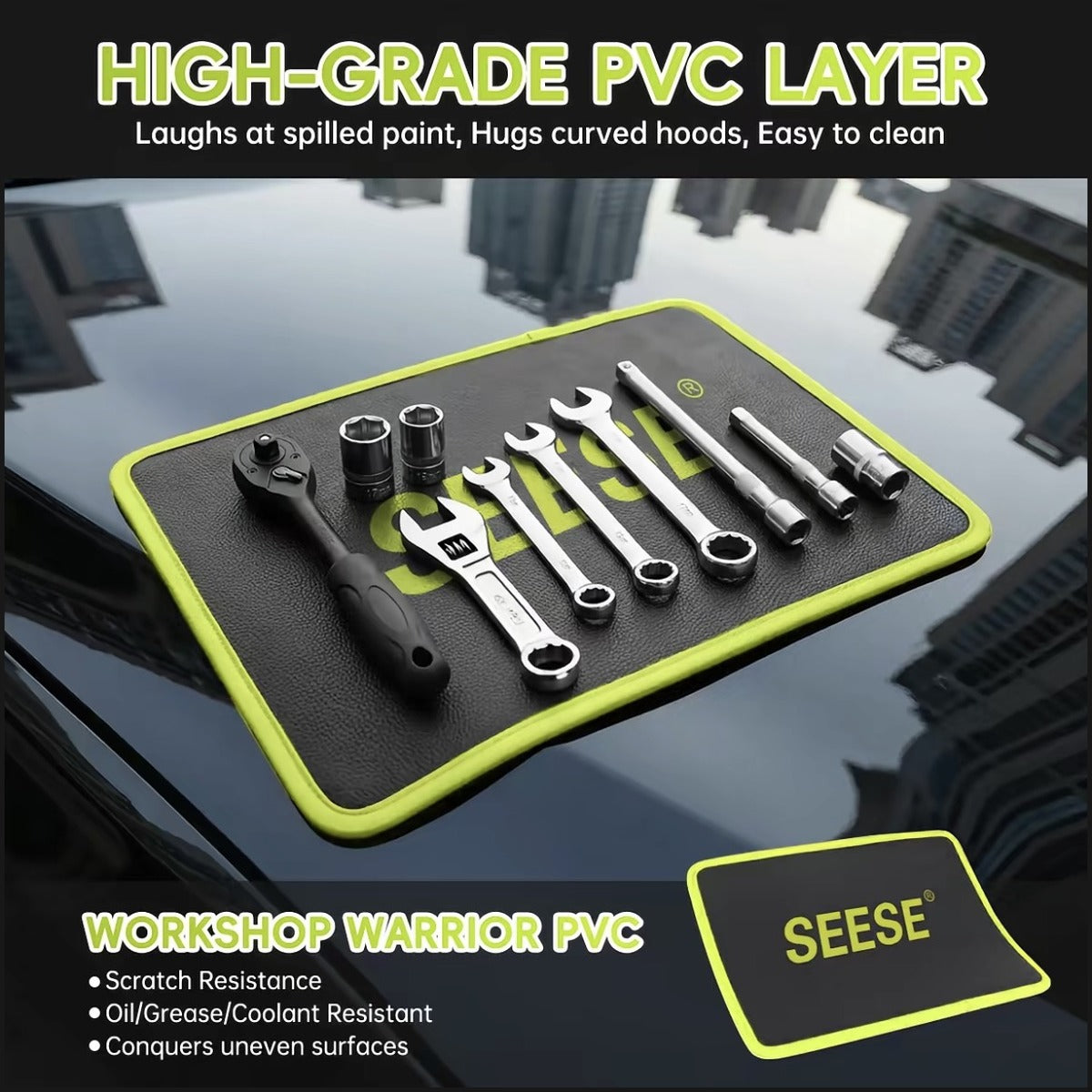 Magnetic tool mat holding metal parts
