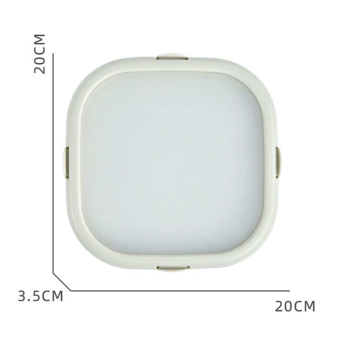 White food-grade silicone fresh storage box size view