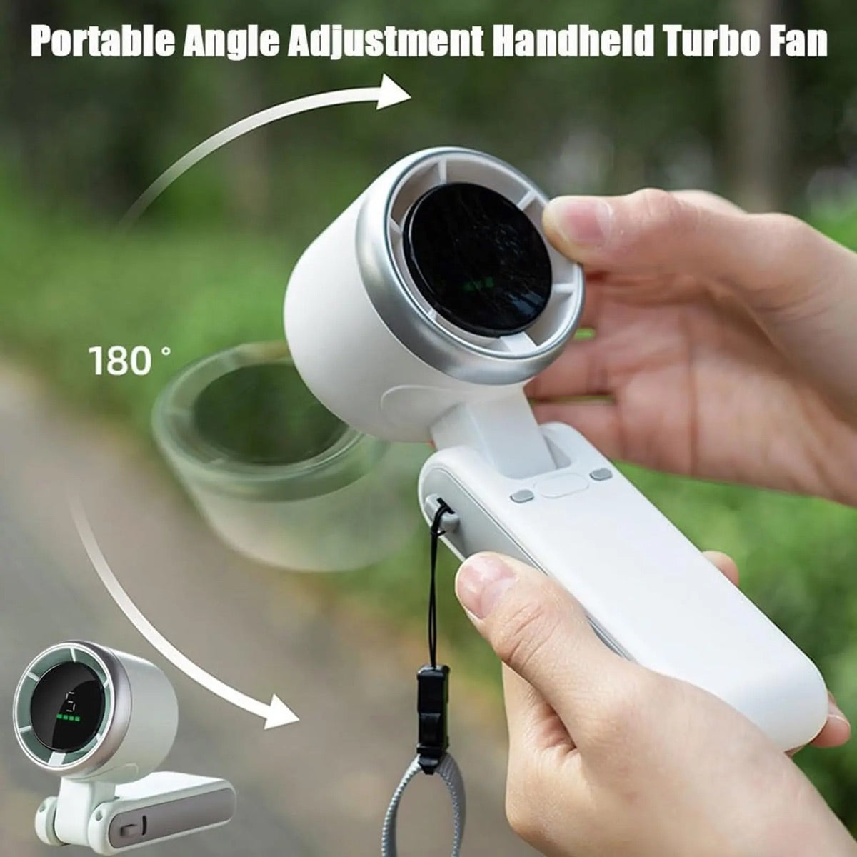 Ventilateur turbo portable a main 5 vitesses avec batterie