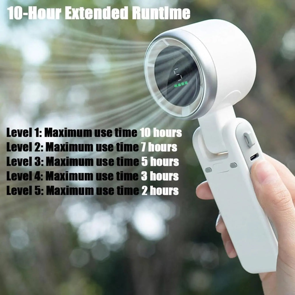 Ventilador turbo portatil de mano de 5 velocidades con bateria