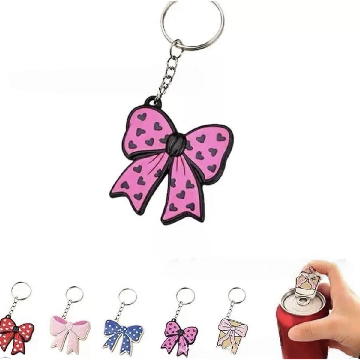 Coquette Bow Cup Keychain Bottle Opener