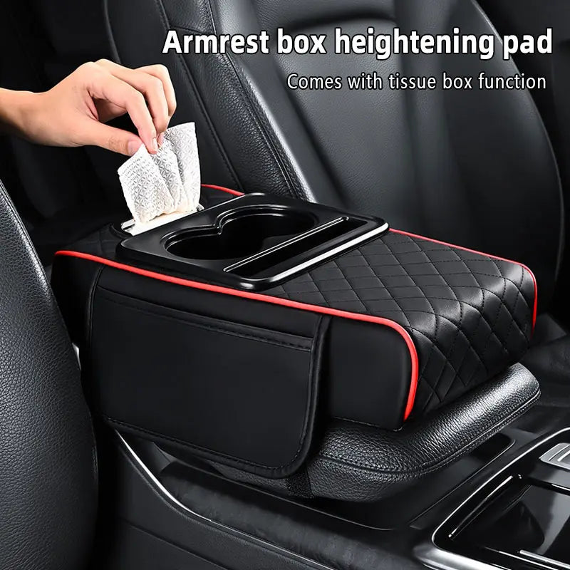 4-in-1 Car Armrest Organizer & Mat with Cup and Phone Holder