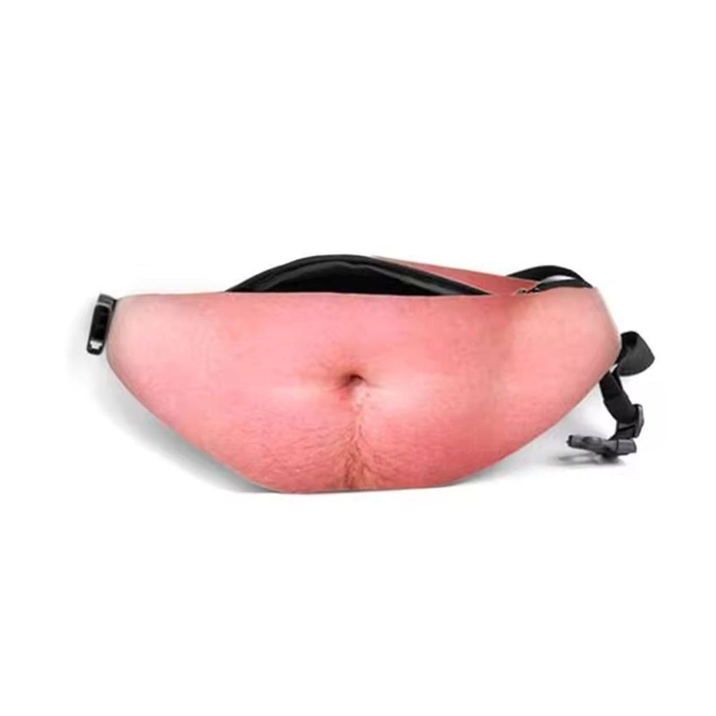 Funny Realistic Belly Stash Waist Pouch with Hidden Zipper