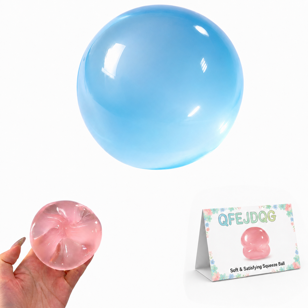 Squishy Coconut Oil Stress Ball Slow Rebound Sensory Squeeze Balls Crunchy Fidget Balls Gifts for Adults Help for Relax Focus Autism ADHD Portable Odorless Non-Sticky Easy to Clean(Pink)