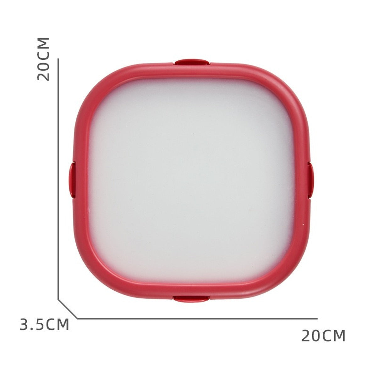 Red food-grade silicone fresh storage box size view
