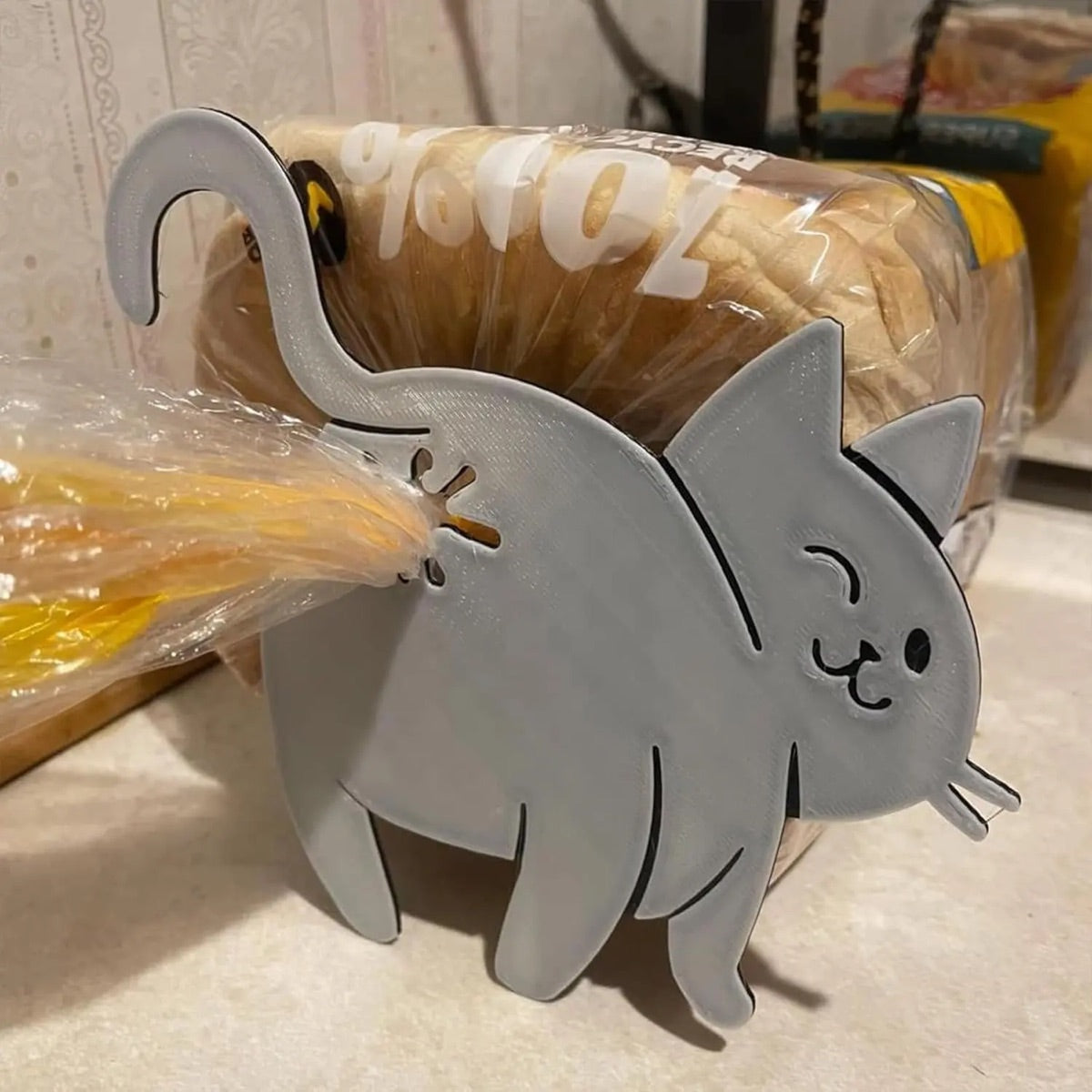 3-Piece 3D-Printed Cat Bread Clips