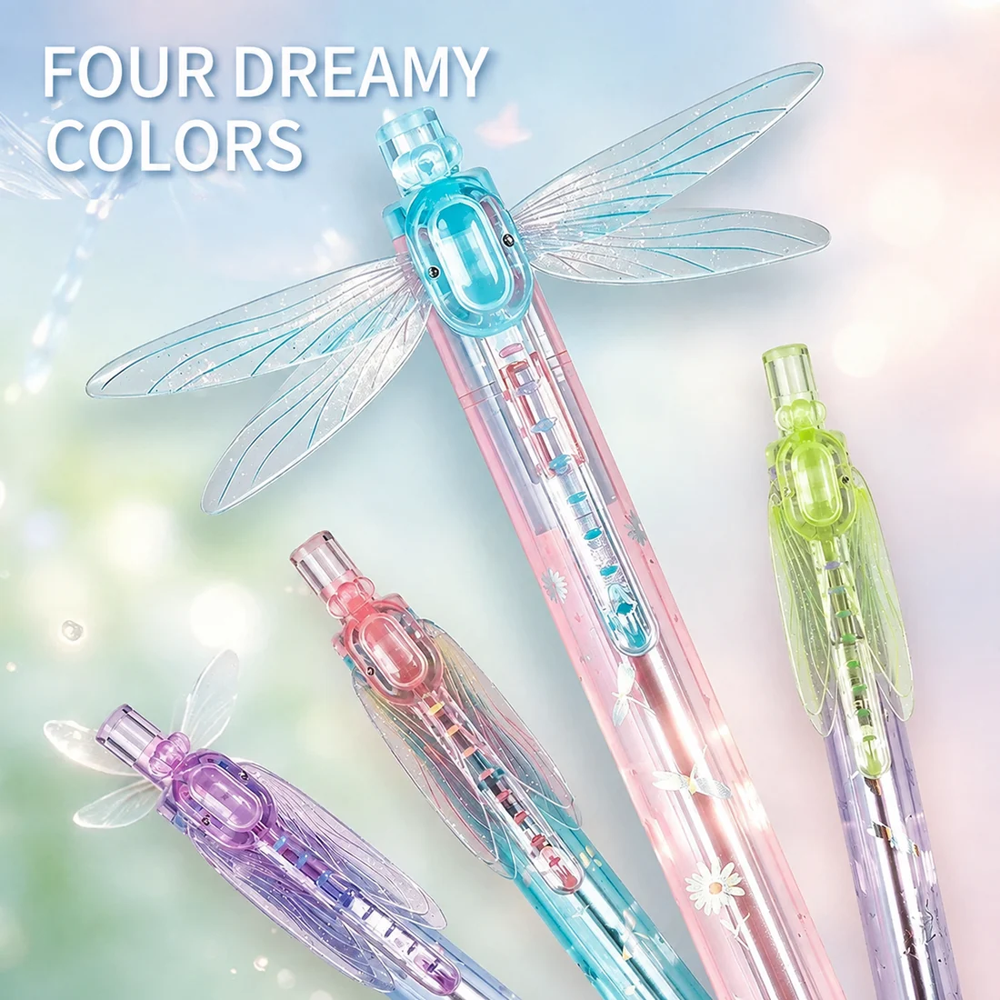 7-Style Interactive Pen Set, Cute Multi-Color Novelty Pens with Wings, Birds, Peacock, Magnetic & Transforming Designs for School, Office, Journaling & Gifts
