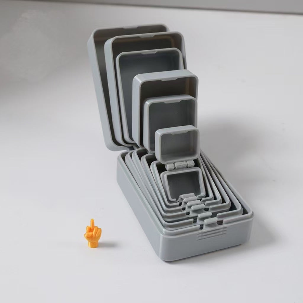 7-Layer 3D Printed Nesting Surprise Box with Hidden Middle Finger