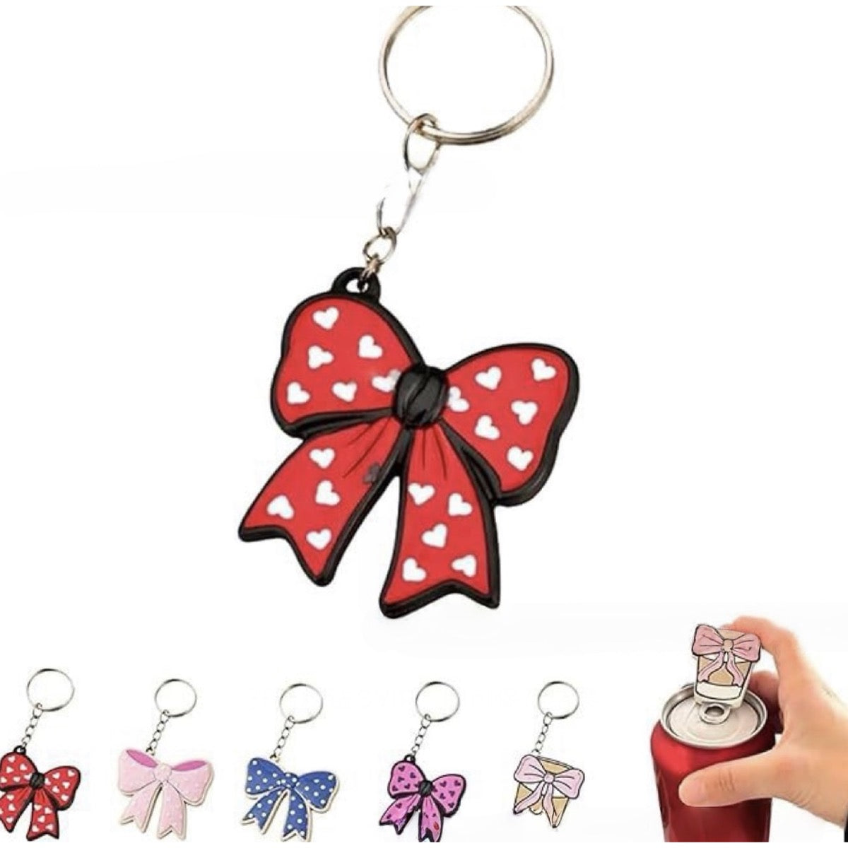 Coquette Bow Cup Keychain Bottle Opener