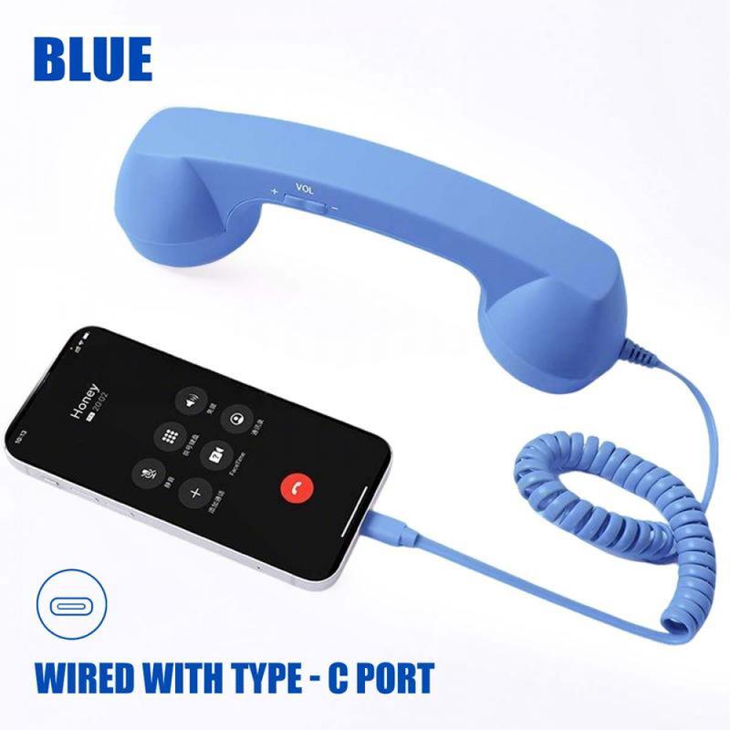 Retro Choice-Bluetooth Phone Handset, Wireless/Wired & USB Mobile Phone Receiver for Comfortable Calls, Type-C Port, Perfect for Halloween, Christmas & Part, excellent sound quality,headphone earphones noise reduction, Cyber Monday Black Friday