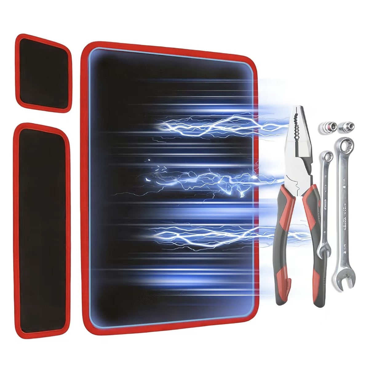 Flexible magnetic tool mat red and green color options